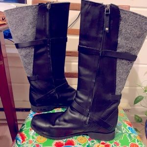 Leather/wool biker/riding boots (calf)